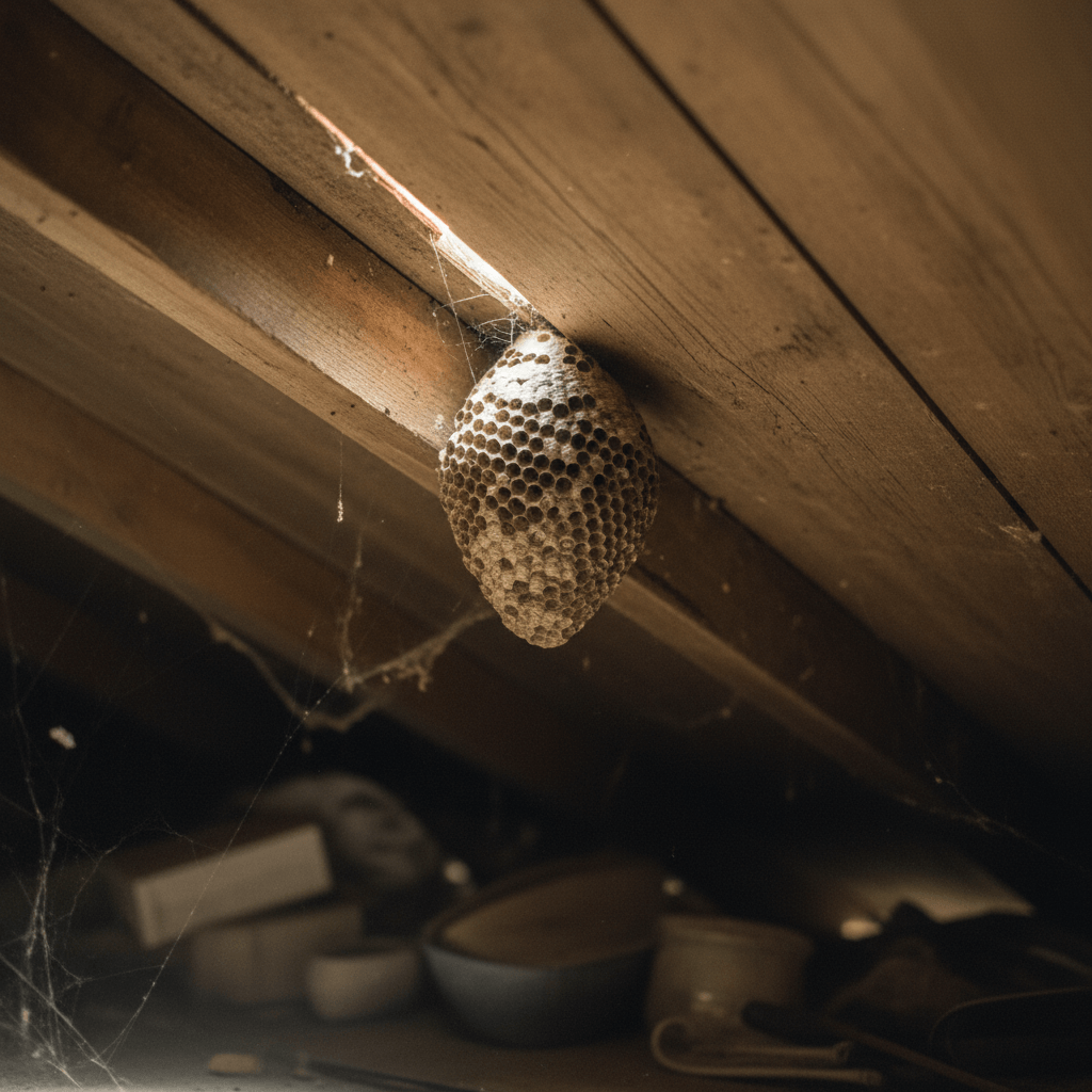 Wespennest auf dem Dachboden